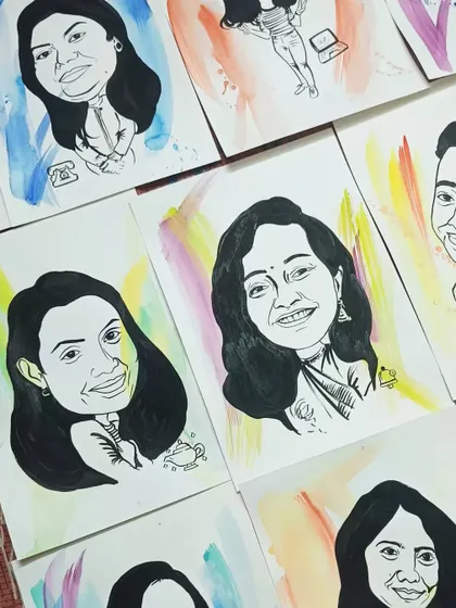 More examples of the fun and personalized caricatures I can create for events or as gifts.