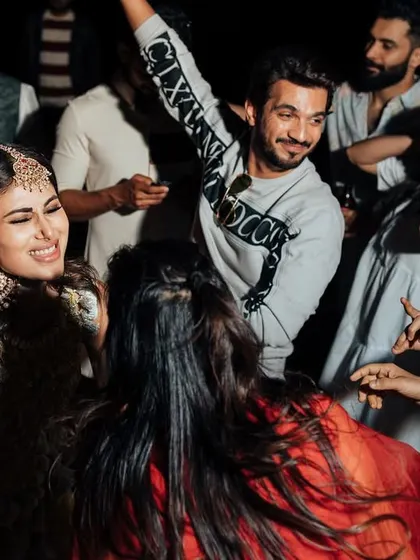 Creating the perfect party atmosphere for Mouni Roy and Suraj Nambiar's Mehendi celebration in Goa. I have extensive experience DJing high profile celebrity weddings and private events, ensuring a curated and unforgettable musical experience.