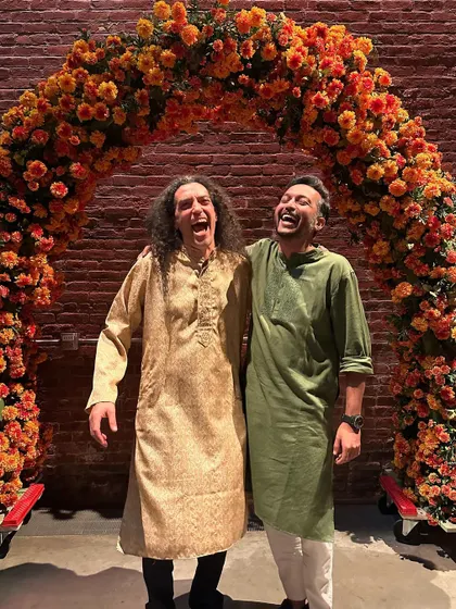 A moment of pure joy and laughter with my favorite drummer, Gregory miraculous, during my time in New York for the Monsoon Wedding musical.