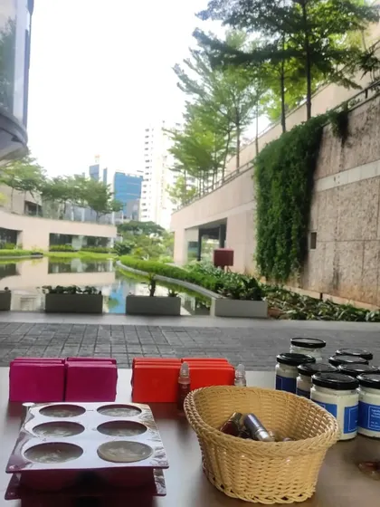 Setting up for a pop-up at the beautiful Titan corporate office in Bangalore. Even a small setup can bring a lot of joy and great conversations.