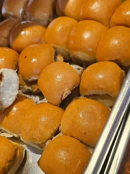 Another look at our popular mini pav sliders. They are a fun and convenient way to serve this beloved Indian street food.