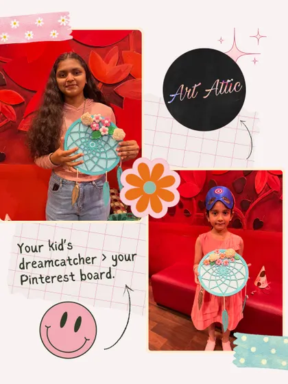 This is way better than a Pinterest board because your child made it! Our dreamcatcher painting sessions are a wonderful way for kids to create something beautiful and meaningful to hang in their room.