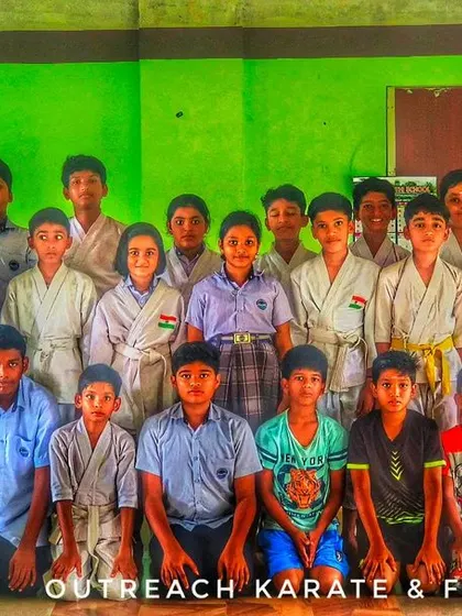 A group of my students united by the spirit of martial arts. We have one way and one mindset: power, spirit, and aiming for the target.