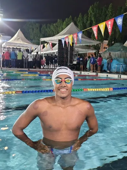 Samarth B S Gowda after his individual gold wins.