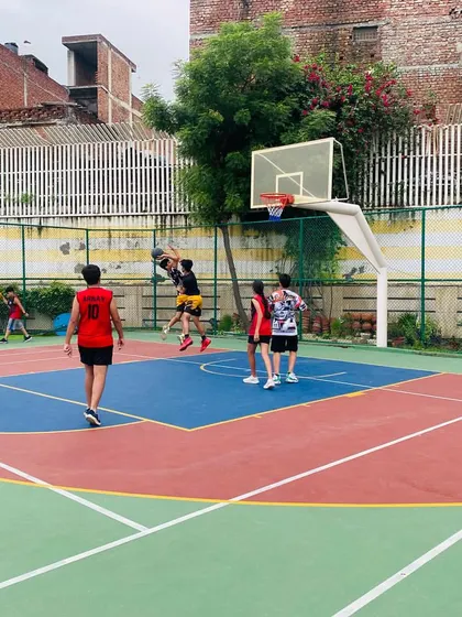 A contested rebound by our senior players, showing their strength and determination.