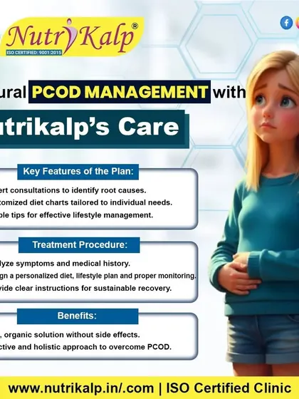 This graphic outlines my natural PCOD management plan. It involves expert consultations to find root causes and a personalized diet and lifestyle plan for a safe, holistic, and effective recovery.