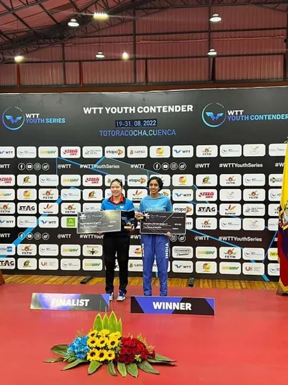 The podium shot from the WTT Ecuador event.