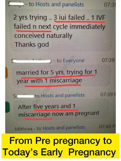 It's a beautiful moment when I see women from my pre-pregnancy webinar, who were trying to conceive after challenges like failed IUI and miscarriage, join my early pregnancy class.