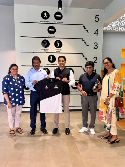 A moment of honor as we exchange jerseys with Indian sporting legends during their visit to our academy.