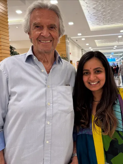 Meeting one of the pioneers of jazz fusion, the great John McLaughlin. His work with Shakti was played in my home since I was a child, so this was a full-circle moment.