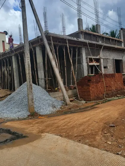 Another image capturing the foundational stage of construction at our Hosadurga site.