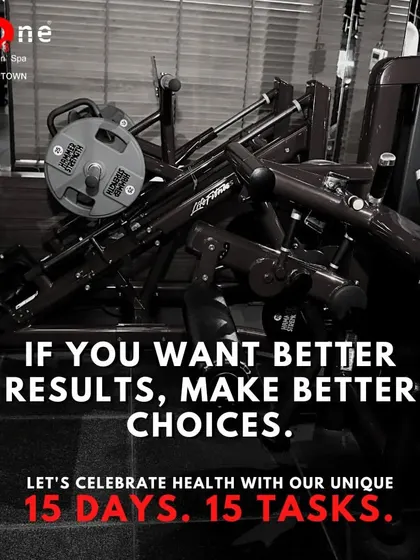 If you want better results, make better choices. An announcement for our '15 days, 15 tasks' program to keep members healthy and motivated during the festive season.