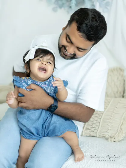 A duplicate of image 138, a father playing with his laughing daughter. Her expression of pure joy is what makes this photo so special.