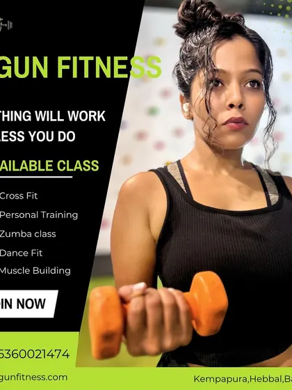 Nothing will work unless you do. This graphic lists some of our available classes, including CrossFit, personal training, and muscle building, reminding you that your commitment is the key to success.