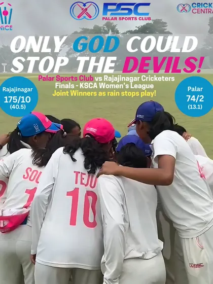 Undefeated all season in the KSCA Women's League, we were declared joint winners in the finals after rain stopped play. While we had to share the trophy, our dominance throughout the tournament was undeniable.