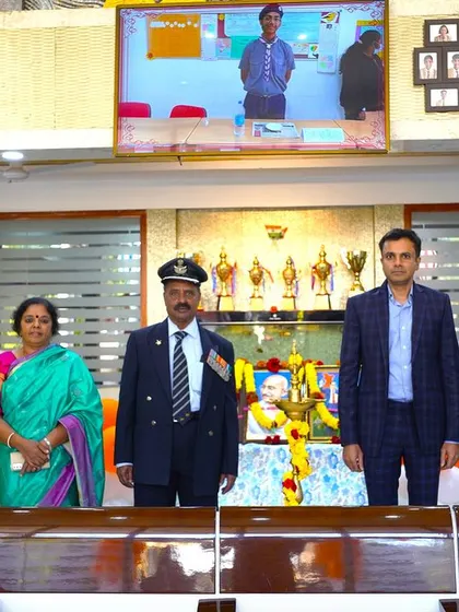 Dignitaries pay their respects at the start of the Republic Day program, an event that celebrates India's constitution and unity.