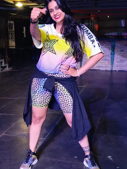 Another pose from the Bhopal masterclass. The right gear gets you in the zone for a powerful performance.