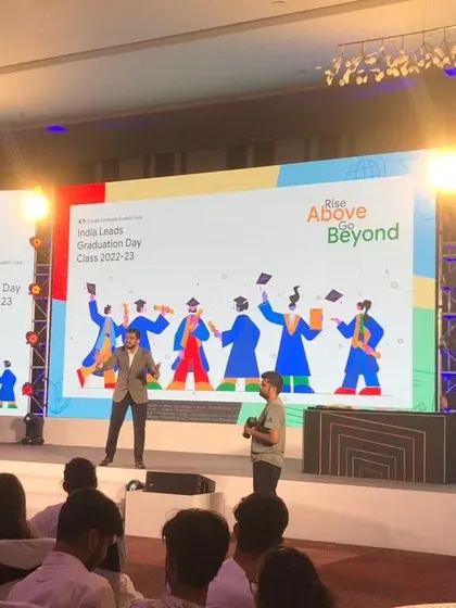 Another shot from my mentalism performance for Google's Developer Student Club graduation day.