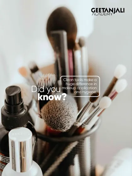Did you know? Clean tools are non-negotiable for professional makeup application and hygiene. We instill best practices for sanitation to ensure client safety and flawless results.