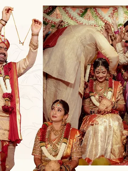 Candid moments from a beautiful South Indian wedding ceremony, filled with joy, tradition, and family. These are the memories we help create.