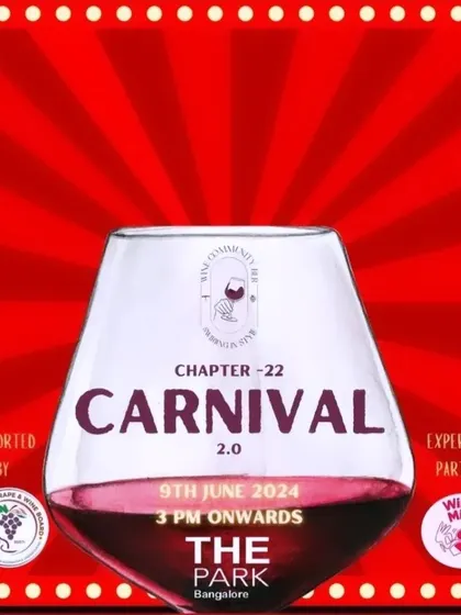 A poster for Carnival 2.0, the city's favorite wine affair. We were the proud venue partner for this stylish event featuring Indian and International wines.