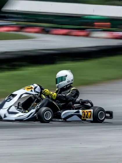 A panning shot of our driver during the RMC Asia Max race.