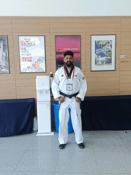 A photo from my time at the Taekwondo training event in South Korea.