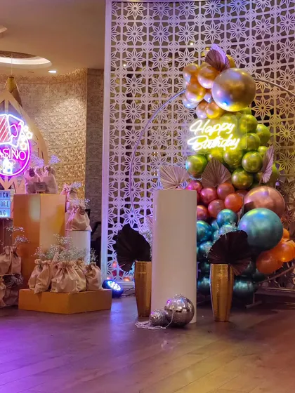 Why should kids have all the fun? This casino-themed adult birthday party setup shows my versatility in creating sophisticated and fun themes for any age.