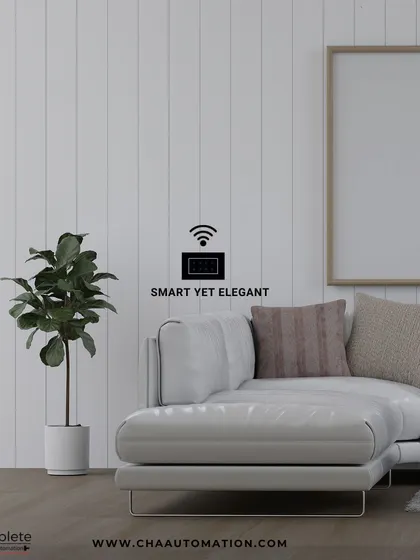 This image showcases the elegant and unobtrusive design of our smart switch. It provides powerful functionality without compromising the aesthetic of your home, proving that technology can be beautiful.