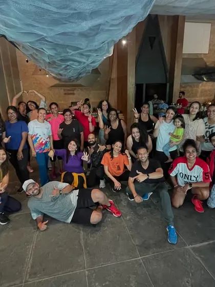 Group Fun at The Kaavu: A happy group photo from our dance fitness session at The Kaavu. This is what my community is all about: smiles, energy, and togetherness.