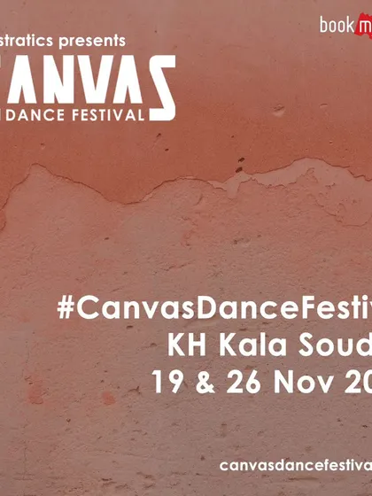 A promotional graphic for the Canvas Dance Festival 2023, encouraging the community to book tickets and support the performing artists.