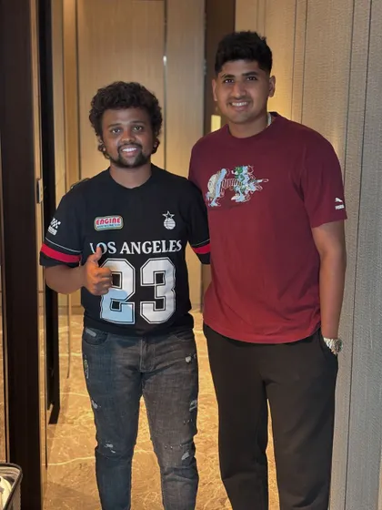 With Yash Thakur after giving him a new mullet fade.