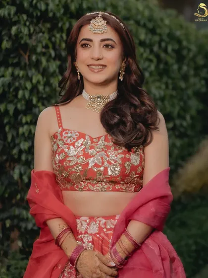 A closer look at the soft waves and beautiful smile of my Mehendi bride.