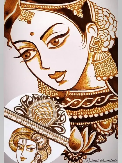 This detailed Radha Krishna piece is an example of the advanced figure work I practice and teach. Learning from masters helps me refine my own art, and I am thrilled to pass these skills on to my students.