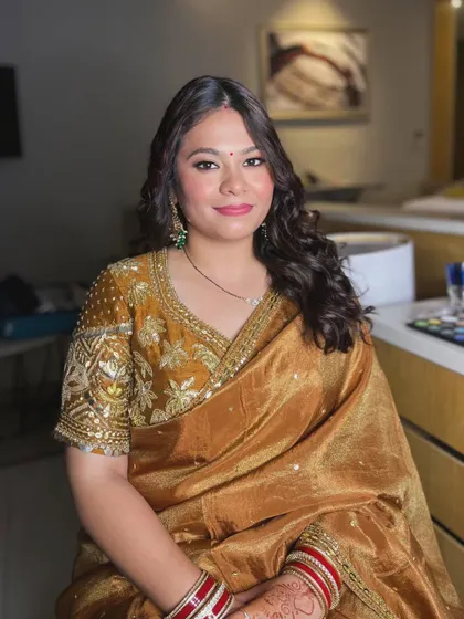 Golden hour glow for this client in Thailand. The makeup is warm, radiant, and perfect for an evening wedding event.