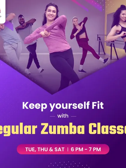 Keep yourself fit with our regular Zumba classes. It's the most fun way to stay in shape, with classes running on Tuesdays, Thursdays, and Saturdays.