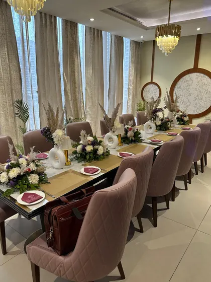 The private dining room setup, ready for guests at the restaurant inauguration.