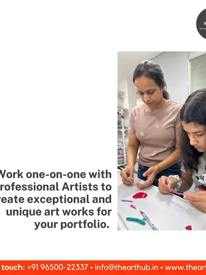 This image shows an instructor providing close, one-on-one guidance to a student. This personalized approach is key to creating exceptional and unique portfolio pieces.