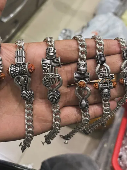 A variety of my popular silver bracelets featuring different Mahadev and Rudraksha designs. These are handcrafted in 92.5 silver and are perfect for Sawan and for daily wear.