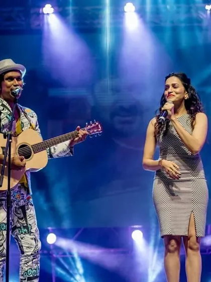 On stage with my soul sister, Vas. This was from a performance where we shared the stage, just like old times.