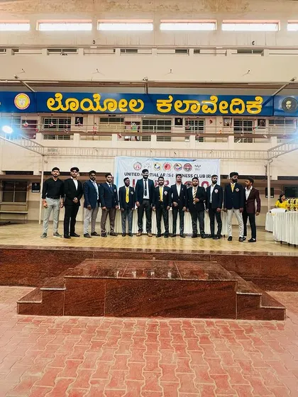 The stage is set for victory at the Loyola Kalavedike during our karate championship.