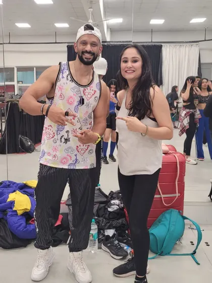 Another great moment from a Zumba event. The energy and passion in the room are always contagious.