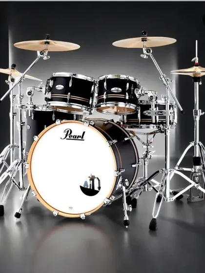 A view of the Pearl PMX Professional Kit in a classic black finish, showcasing its complete 6-piece setup.