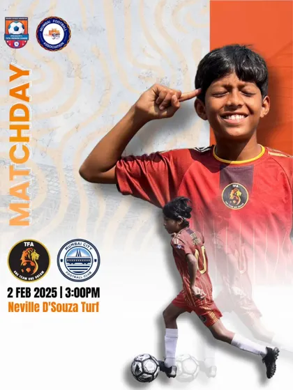 Next challenge awaits. Match day announcement for our U15 team's game against Mumbai City FC.