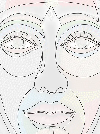 A line-art version of the "SANKETANA" mural, used as a final invitation for volunteers to join the world-record project.