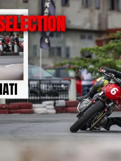 A collage from the Guwahati selections, showcasing the intense cornering and determination of the riders.