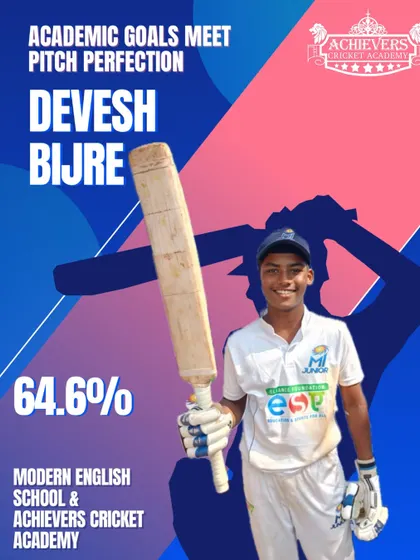 Devesh Bijre is another example of our student-athletes who successfully manage both sports and studies.