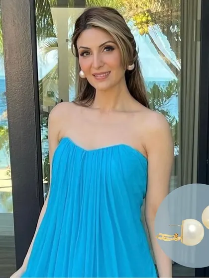 Riddhima Kapoor Sahni looking absolutely glowing in my Statement Pearl Ball Earrings. These earrings are designed to be lightweight but deliver maximum impact, perfect for making a statement.