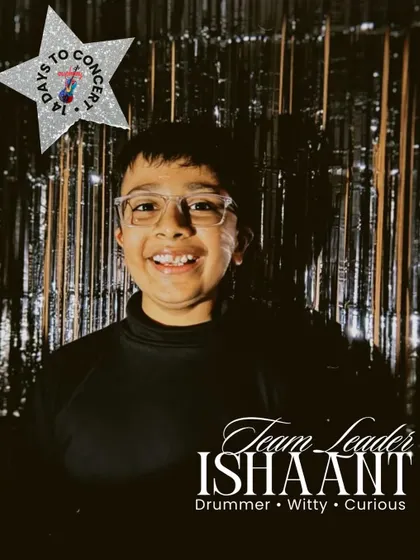 Meet Team Leader Ishaant. As a drummer, his sharp timing and witty personality keep his bandmates on their toes and their rhythm tight during concert preparations.