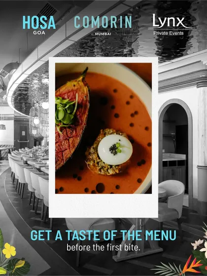 Announcing our pop-up with Hosa, Goa, giving our guests a taste of their inventive South Indian menu before the first bite.